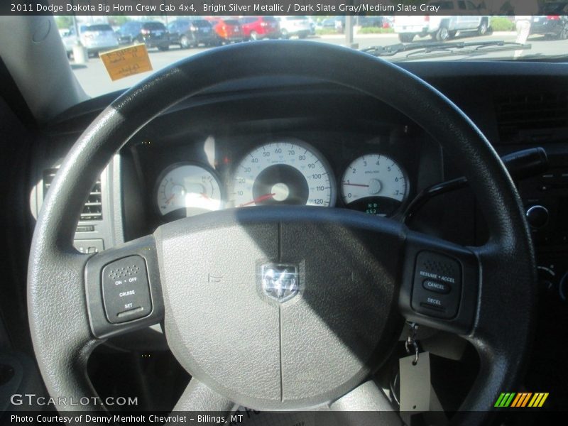 Bright Silver Metallic / Dark Slate Gray/Medium Slate Gray 2011 Dodge Dakota Big Horn Crew Cab 4x4