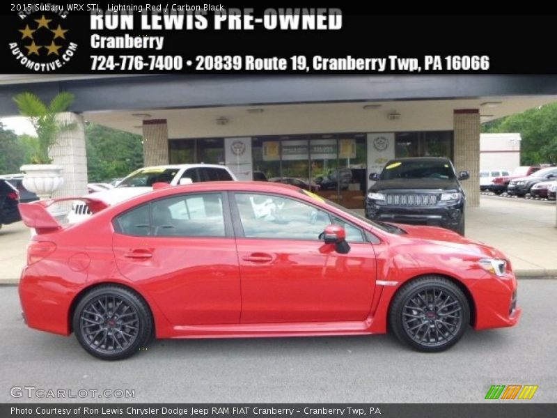 Lightning Red / Carbon Black 2015 Subaru WRX STI
