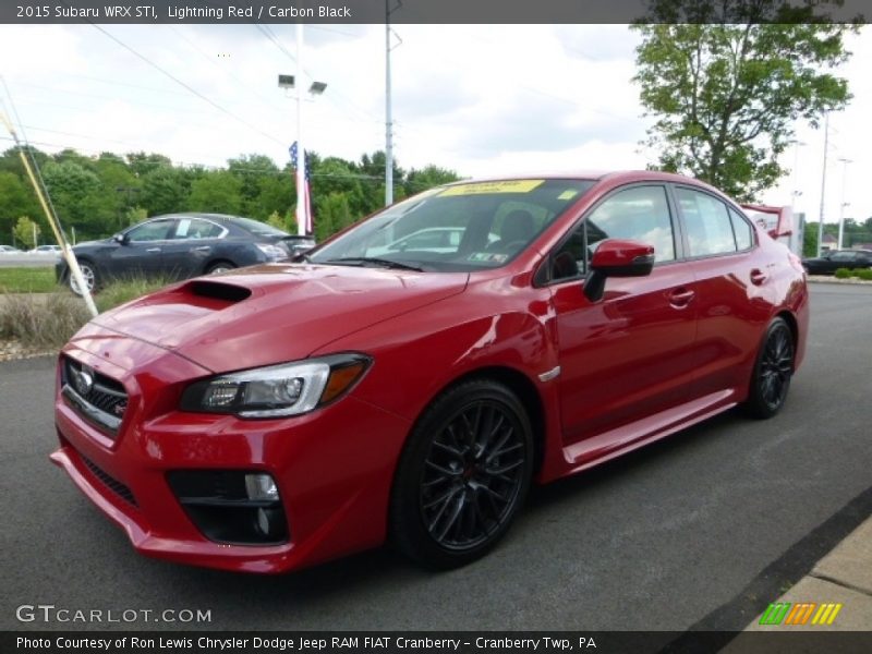 Lightning Red / Carbon Black 2015 Subaru WRX STI