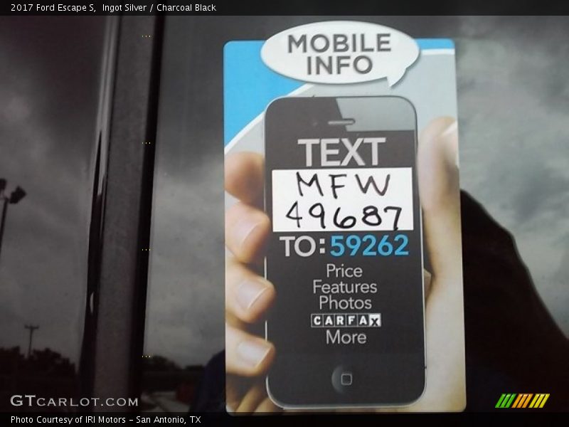 Ingot Silver / Charcoal Black 2017 Ford Escape S