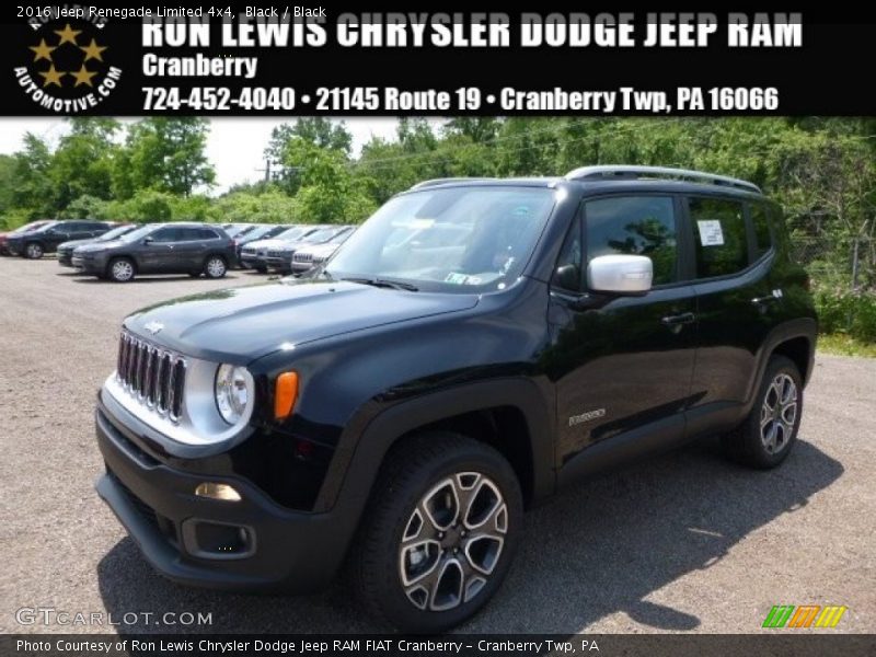 Black / Black 2016 Jeep Renegade Limited 4x4