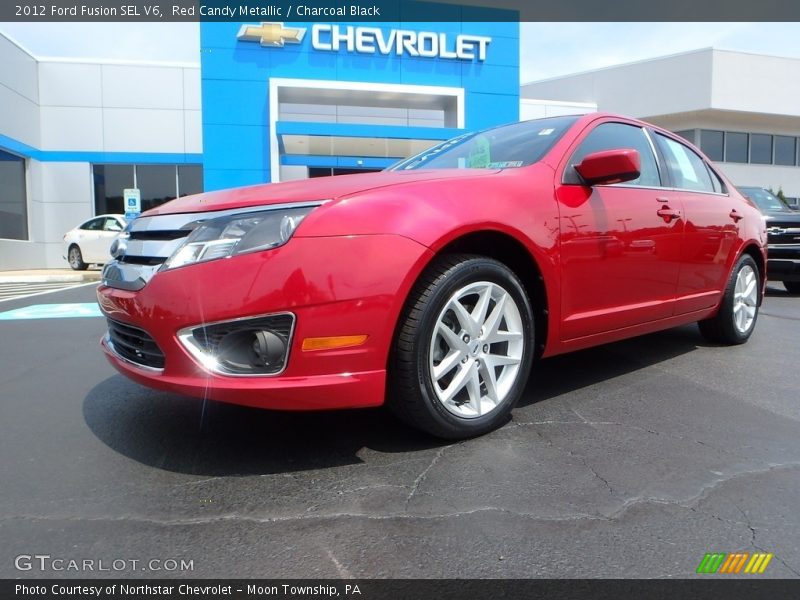Red Candy Metallic / Charcoal Black 2012 Ford Fusion SEL V6