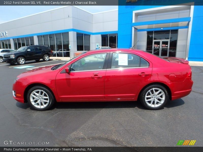 Red Candy Metallic / Charcoal Black 2012 Ford Fusion SEL V6