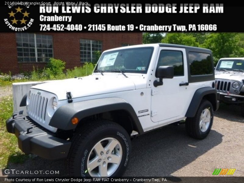 Bright White / Black 2016 Jeep Wrangler Sport