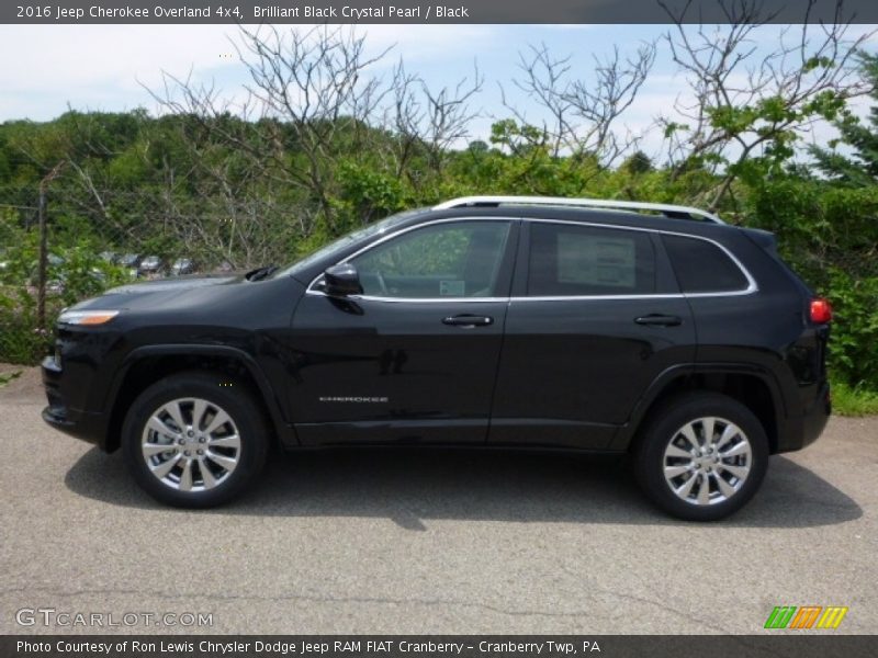 Brilliant Black Crystal Pearl / Black 2016 Jeep Cherokee Overland 4x4