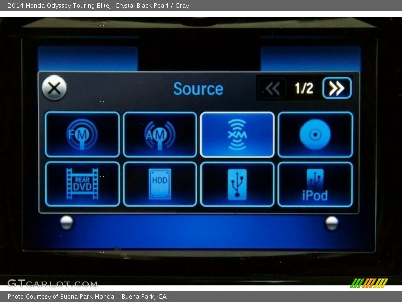 Crystal Black Pearl / Gray 2014 Honda Odyssey Touring Elite
