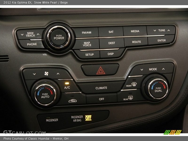 Snow White Pearl / Beige 2012 Kia Optima EX