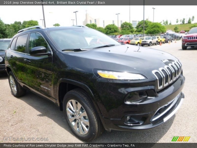 Brilliant Black Crystal Pearl / Black 2016 Jeep Cherokee Overland 4x4