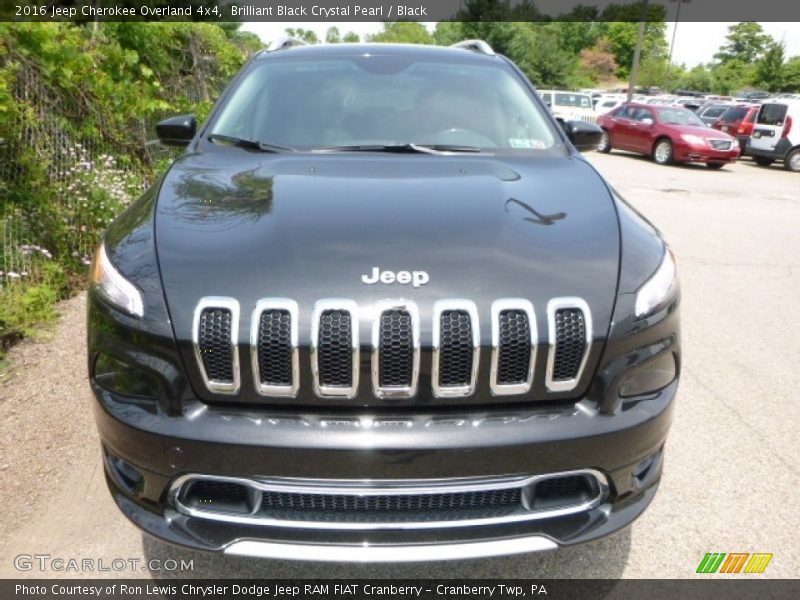 Brilliant Black Crystal Pearl / Black 2016 Jeep Cherokee Overland 4x4