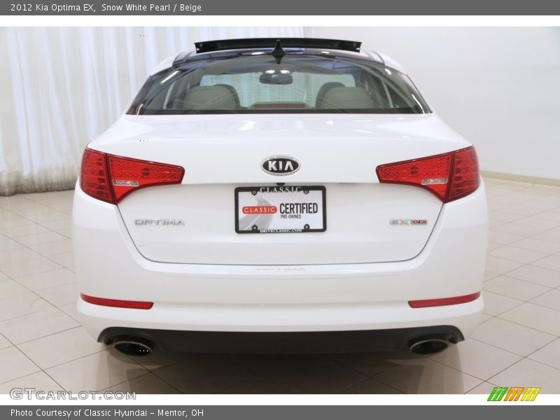Snow White Pearl / Beige 2012 Kia Optima EX