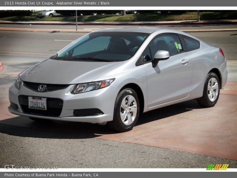 Alabaster Silver Metallic / Black 2013 Honda Civic LX Coupe