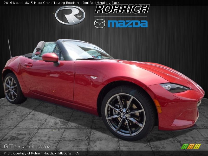 Soul Red Metallic / Black 2016 Mazda MX-5 Miata Grand Touring Roadster