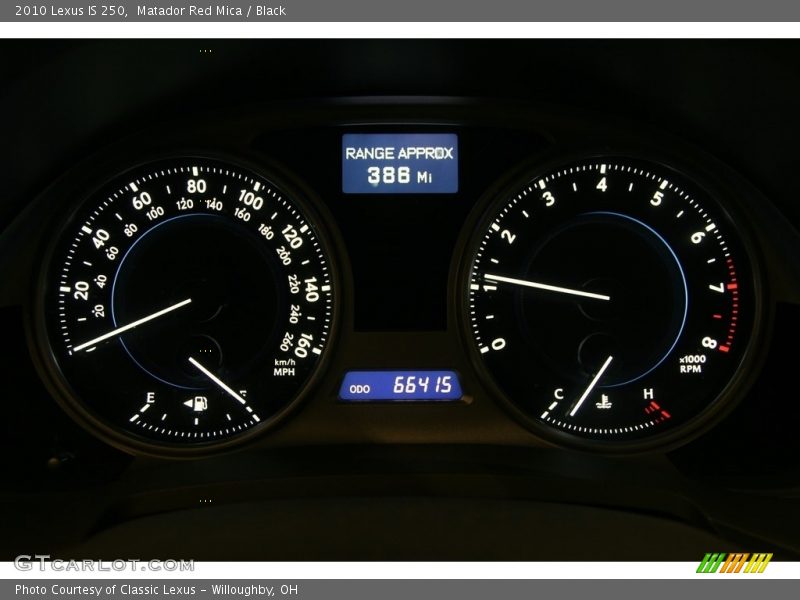 Matador Red Mica / Black 2010 Lexus IS 250