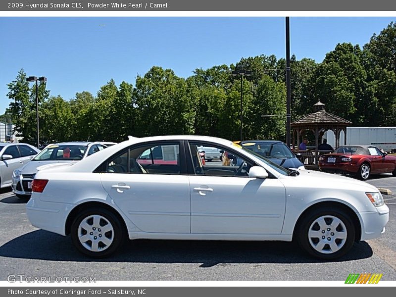 Powder White Pearl / Camel 2009 Hyundai Sonata GLS