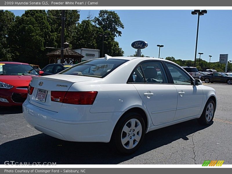Powder White Pearl / Camel 2009 Hyundai Sonata GLS