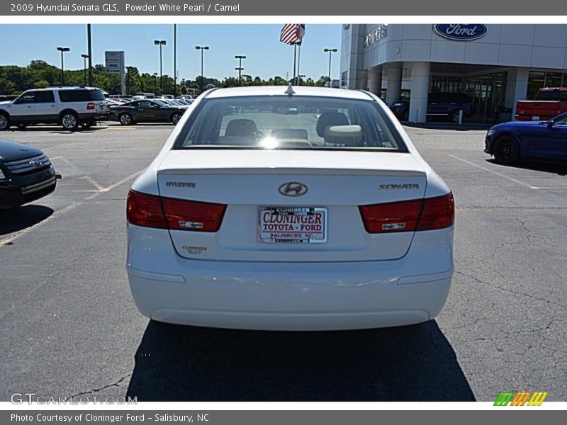 Powder White Pearl / Camel 2009 Hyundai Sonata GLS