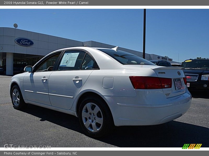 Powder White Pearl / Camel 2009 Hyundai Sonata GLS