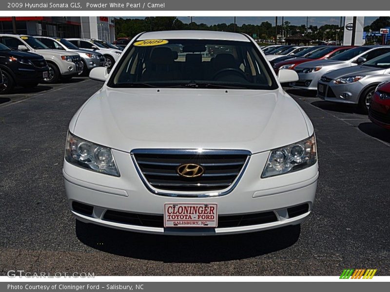 Powder White Pearl / Camel 2009 Hyundai Sonata GLS