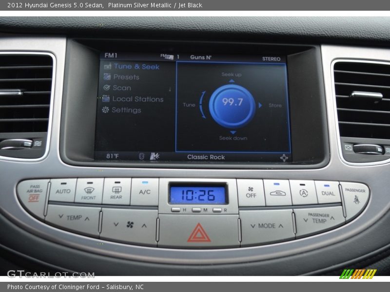 Platinum Silver Metallic / Jet Black 2012 Hyundai Genesis 5.0 Sedan
