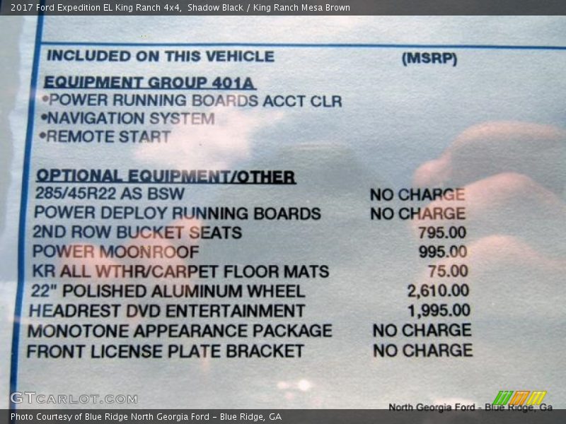 Shadow Black / King Ranch Mesa Brown 2017 Ford Expedition EL King Ranch 4x4