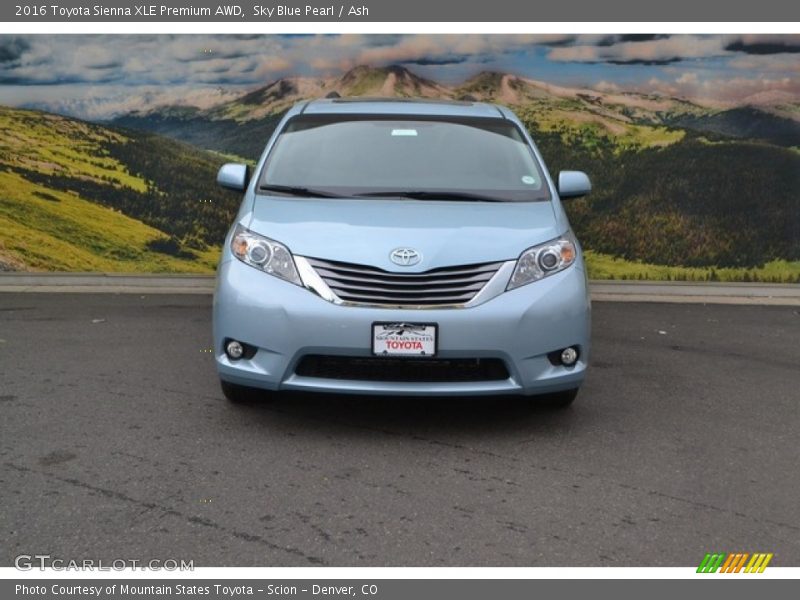 Sky Blue Pearl / Ash 2016 Toyota Sienna XLE Premium AWD