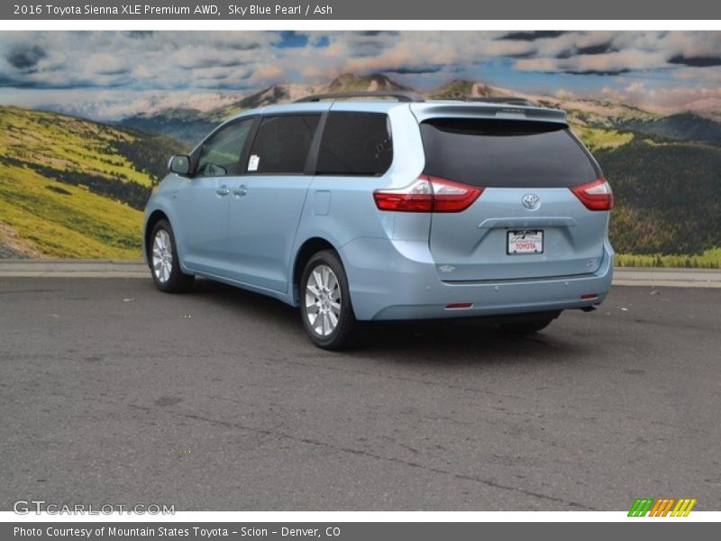 Sky Blue Pearl / Ash 2016 Toyota Sienna XLE Premium AWD