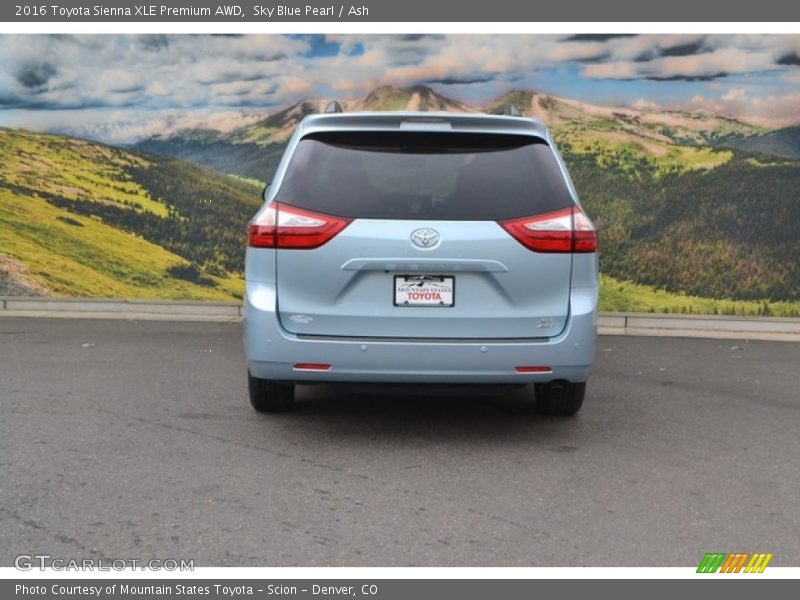 Sky Blue Pearl / Ash 2016 Toyota Sienna XLE Premium AWD