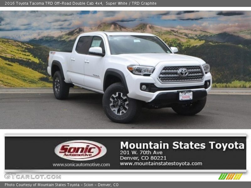 Super White / TRD Graphite 2016 Toyota Tacoma TRD Off-Road Double Cab 4x4