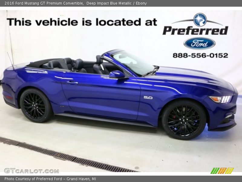 Deep Impact Blue Metallic / Ebony 2016 Ford Mustang GT Premium Convertible