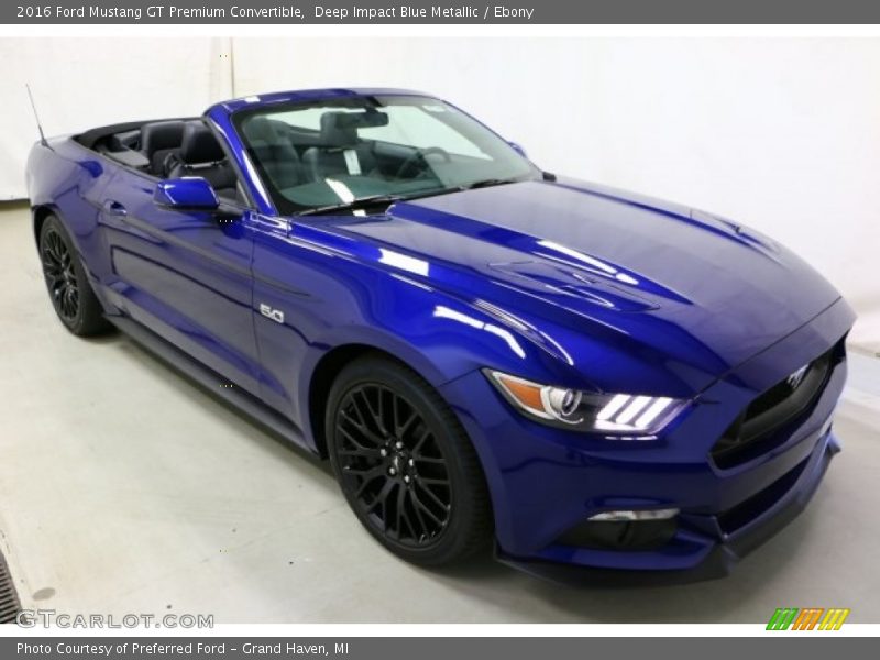 Deep Impact Blue Metallic / Ebony 2016 Ford Mustang GT Premium Convertible