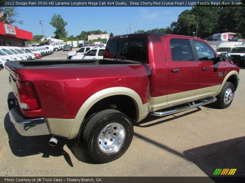 Deep Cherry Red Crystal Pearl / Light Pebble Beige/Bark Brown 2011 Dodge Ram 3500 HD Laramie Longhorn Mega Cab 4x4 Dually