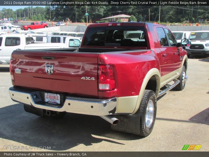 Deep Cherry Red Crystal Pearl / Light Pebble Beige/Bark Brown 2011 Dodge Ram 3500 HD Laramie Longhorn Mega Cab 4x4 Dually