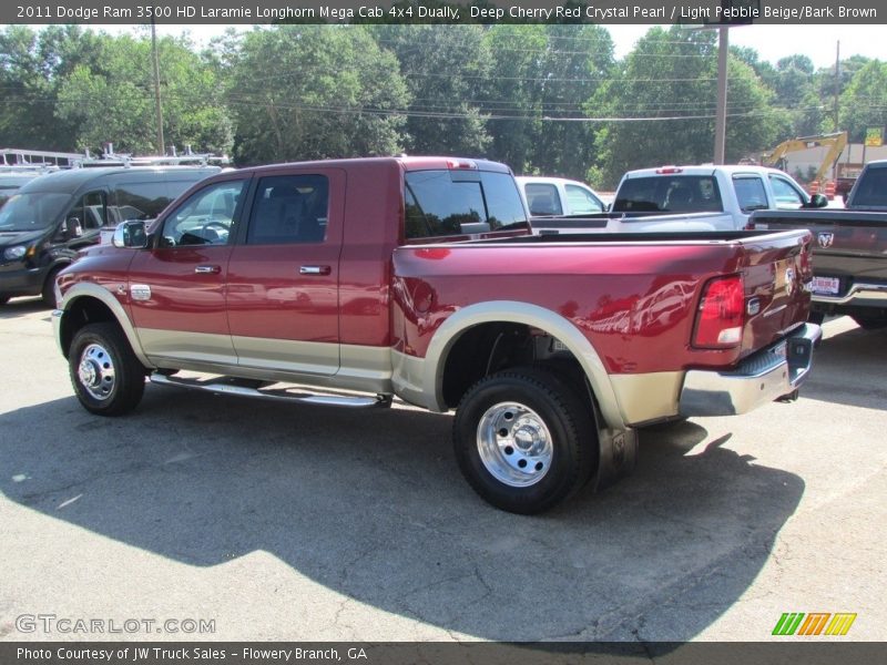 Deep Cherry Red Crystal Pearl / Light Pebble Beige/Bark Brown 2011 Dodge Ram 3500 HD Laramie Longhorn Mega Cab 4x4 Dually