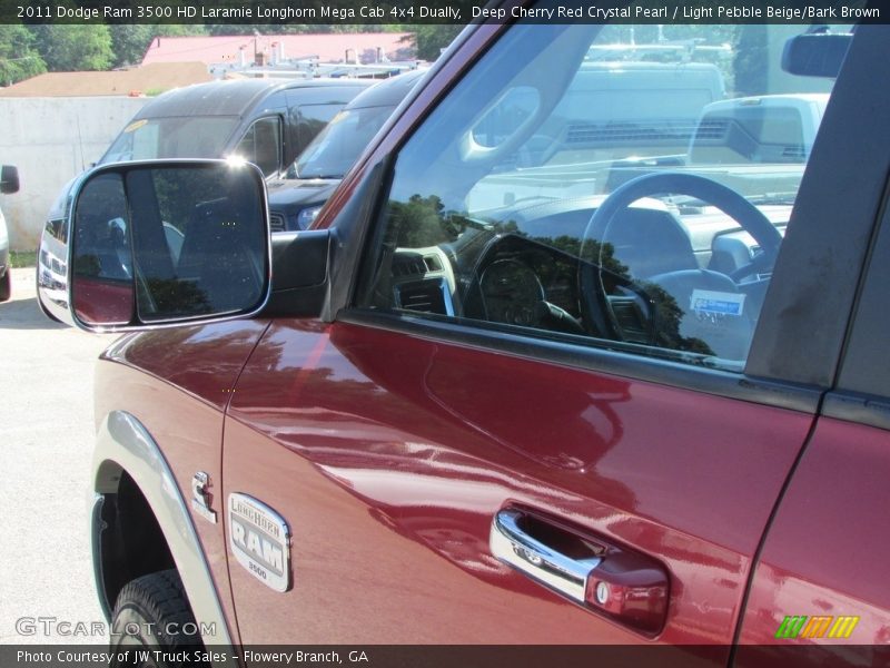 Deep Cherry Red Crystal Pearl / Light Pebble Beige/Bark Brown 2011 Dodge Ram 3500 HD Laramie Longhorn Mega Cab 4x4 Dually