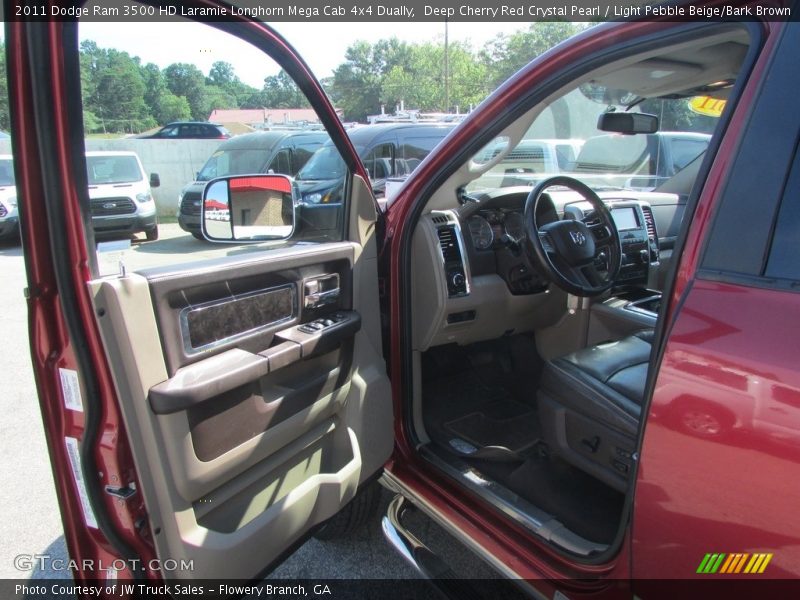Deep Cherry Red Crystal Pearl / Light Pebble Beige/Bark Brown 2011 Dodge Ram 3500 HD Laramie Longhorn Mega Cab 4x4 Dually
