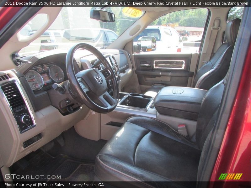 Deep Cherry Red Crystal Pearl / Light Pebble Beige/Bark Brown 2011 Dodge Ram 3500 HD Laramie Longhorn Mega Cab 4x4 Dually