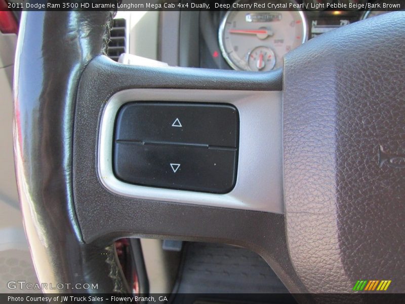 Deep Cherry Red Crystal Pearl / Light Pebble Beige/Bark Brown 2011 Dodge Ram 3500 HD Laramie Longhorn Mega Cab 4x4 Dually