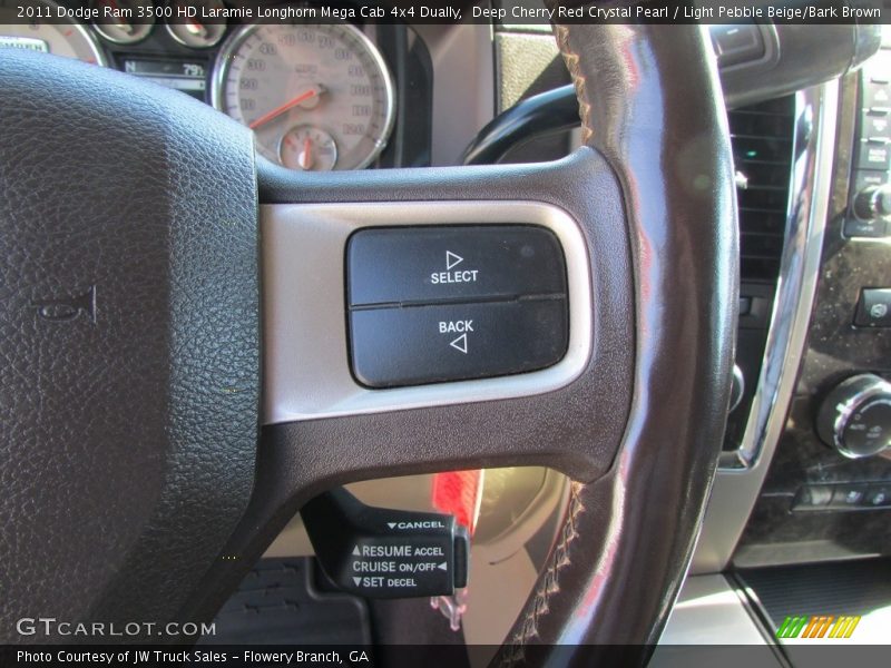 Deep Cherry Red Crystal Pearl / Light Pebble Beige/Bark Brown 2011 Dodge Ram 3500 HD Laramie Longhorn Mega Cab 4x4 Dually