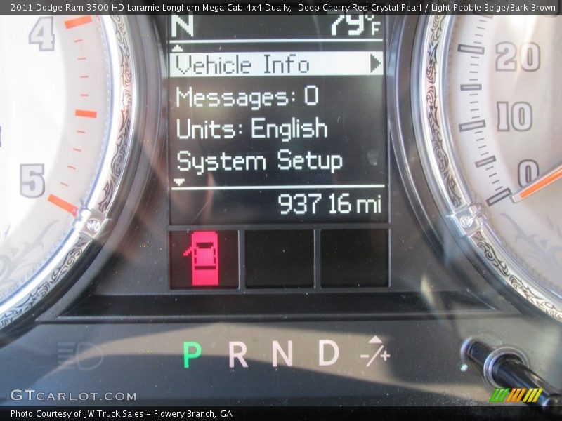 Deep Cherry Red Crystal Pearl / Light Pebble Beige/Bark Brown 2011 Dodge Ram 3500 HD Laramie Longhorn Mega Cab 4x4 Dually