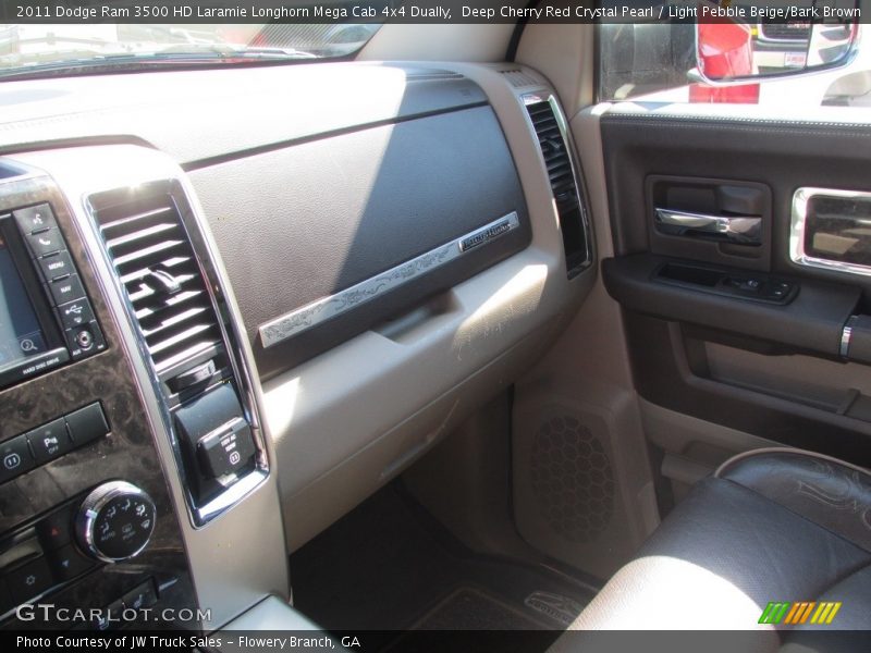 Deep Cherry Red Crystal Pearl / Light Pebble Beige/Bark Brown 2011 Dodge Ram 3500 HD Laramie Longhorn Mega Cab 4x4 Dually