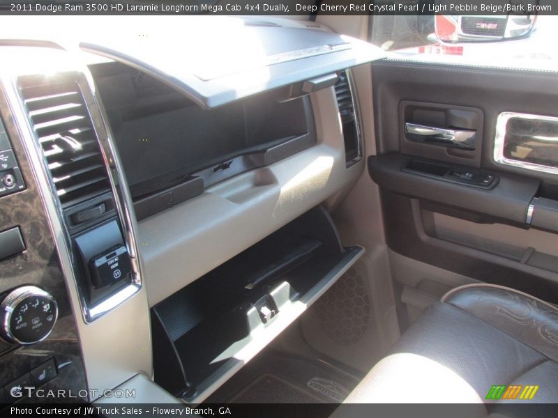 Deep Cherry Red Crystal Pearl / Light Pebble Beige/Bark Brown 2011 Dodge Ram 3500 HD Laramie Longhorn Mega Cab 4x4 Dually