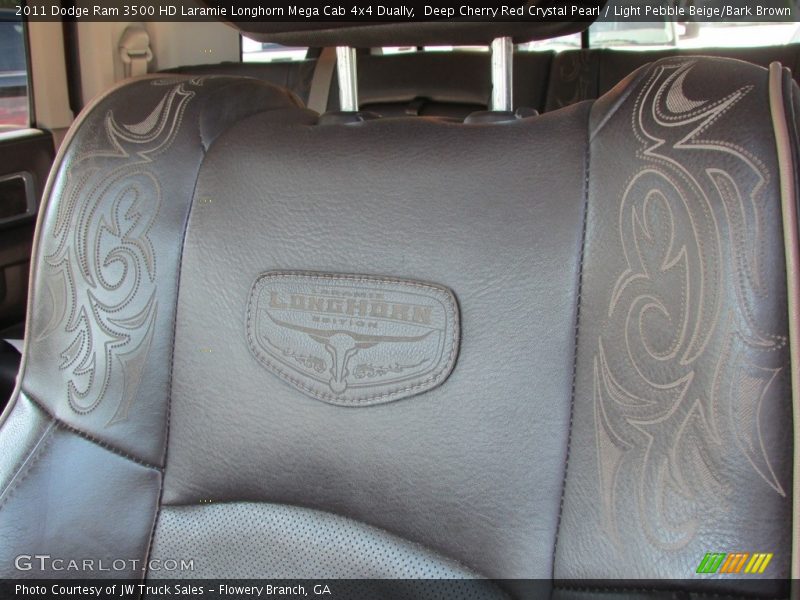 Deep Cherry Red Crystal Pearl / Light Pebble Beige/Bark Brown 2011 Dodge Ram 3500 HD Laramie Longhorn Mega Cab 4x4 Dually