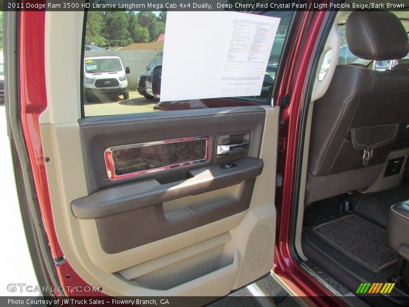 Deep Cherry Red Crystal Pearl / Light Pebble Beige/Bark Brown 2011 Dodge Ram 3500 HD Laramie Longhorn Mega Cab 4x4 Dually
