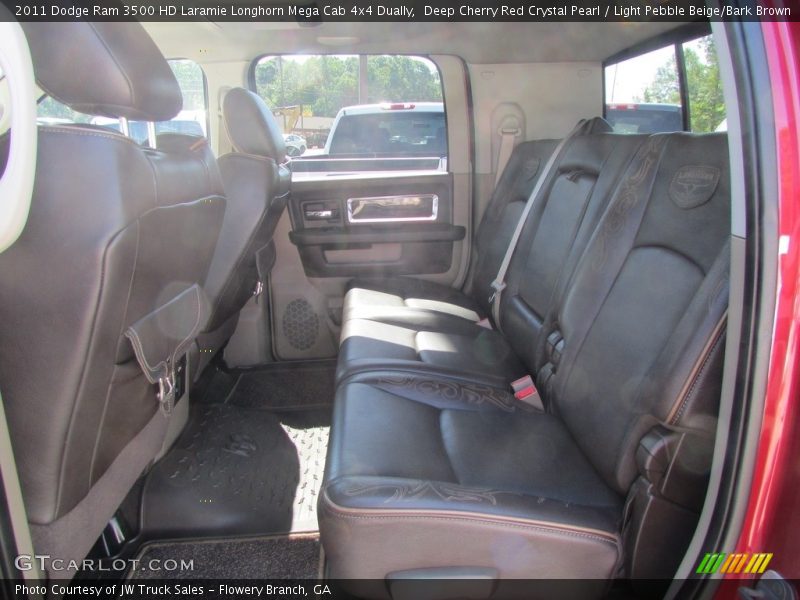 Deep Cherry Red Crystal Pearl / Light Pebble Beige/Bark Brown 2011 Dodge Ram 3500 HD Laramie Longhorn Mega Cab 4x4 Dually
