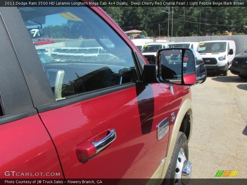 Deep Cherry Red Crystal Pearl / Light Pebble Beige/Bark Brown 2011 Dodge Ram 3500 HD Laramie Longhorn Mega Cab 4x4 Dually