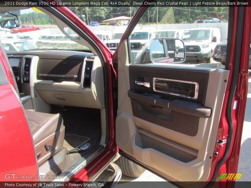 Deep Cherry Red Crystal Pearl / Light Pebble Beige/Bark Brown 2011 Dodge Ram 3500 HD Laramie Longhorn Mega Cab 4x4 Dually