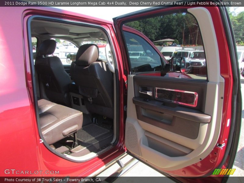 Deep Cherry Red Crystal Pearl / Light Pebble Beige/Bark Brown 2011 Dodge Ram 3500 HD Laramie Longhorn Mega Cab 4x4 Dually