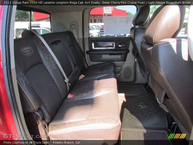 Deep Cherry Red Crystal Pearl / Light Pebble Beige/Bark Brown 2011 Dodge Ram 3500 HD Laramie Longhorn Mega Cab 4x4 Dually