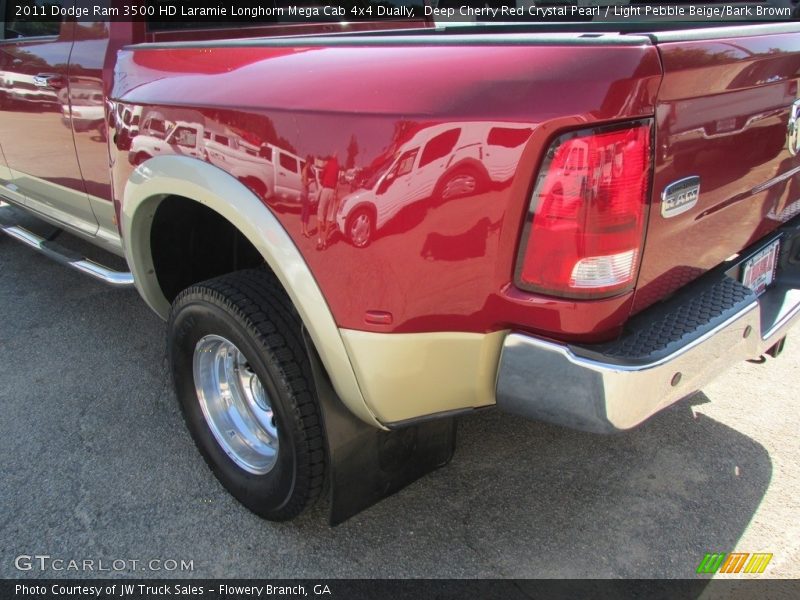 Deep Cherry Red Crystal Pearl / Light Pebble Beige/Bark Brown 2011 Dodge Ram 3500 HD Laramie Longhorn Mega Cab 4x4 Dually