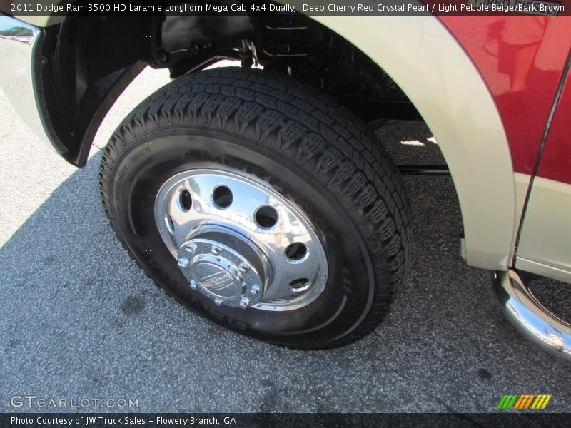Deep Cherry Red Crystal Pearl / Light Pebble Beige/Bark Brown 2011 Dodge Ram 3500 HD Laramie Longhorn Mega Cab 4x4 Dually
